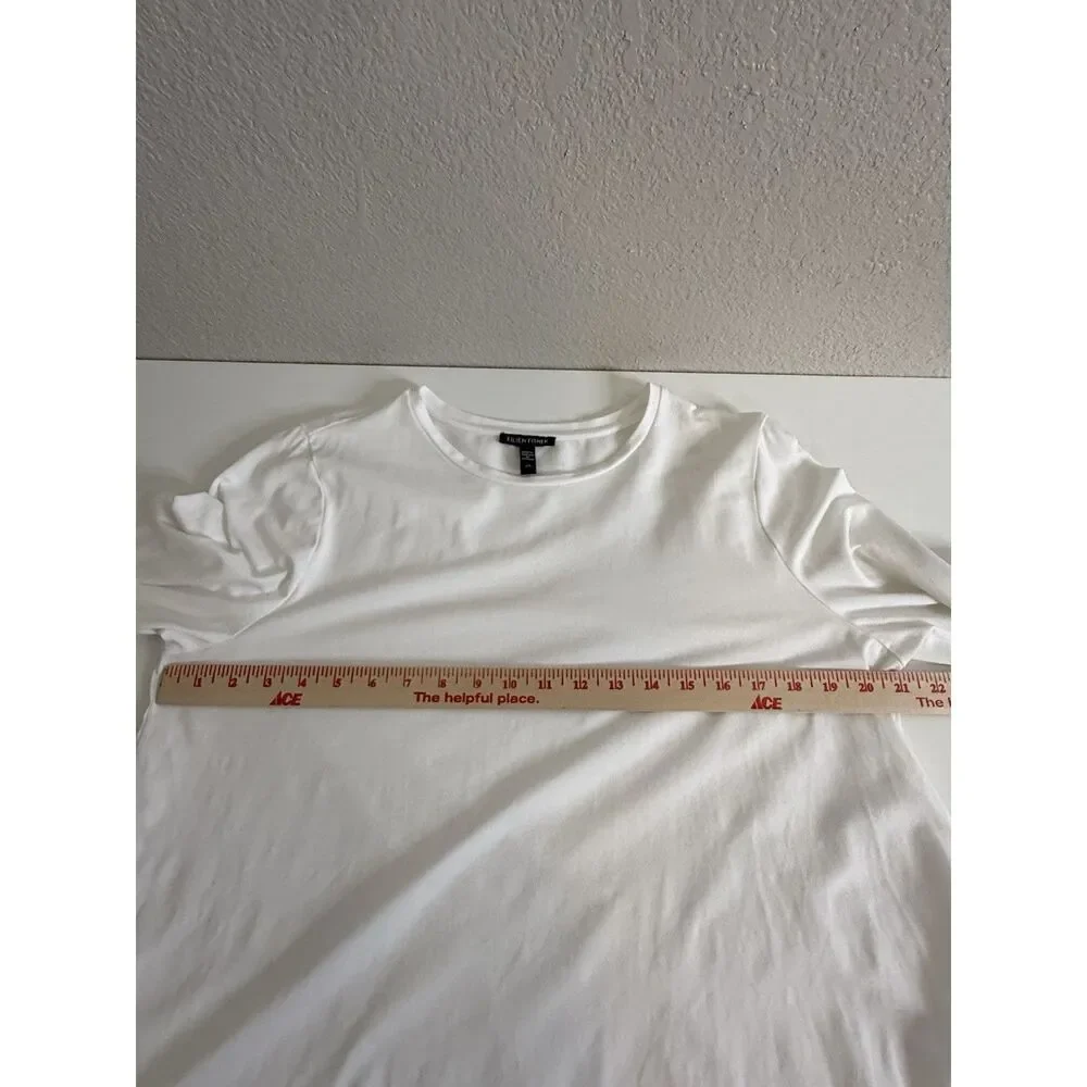 Eileen Fisher Women Size Large Silky Jersey Round Neck L/S Shirt Cream